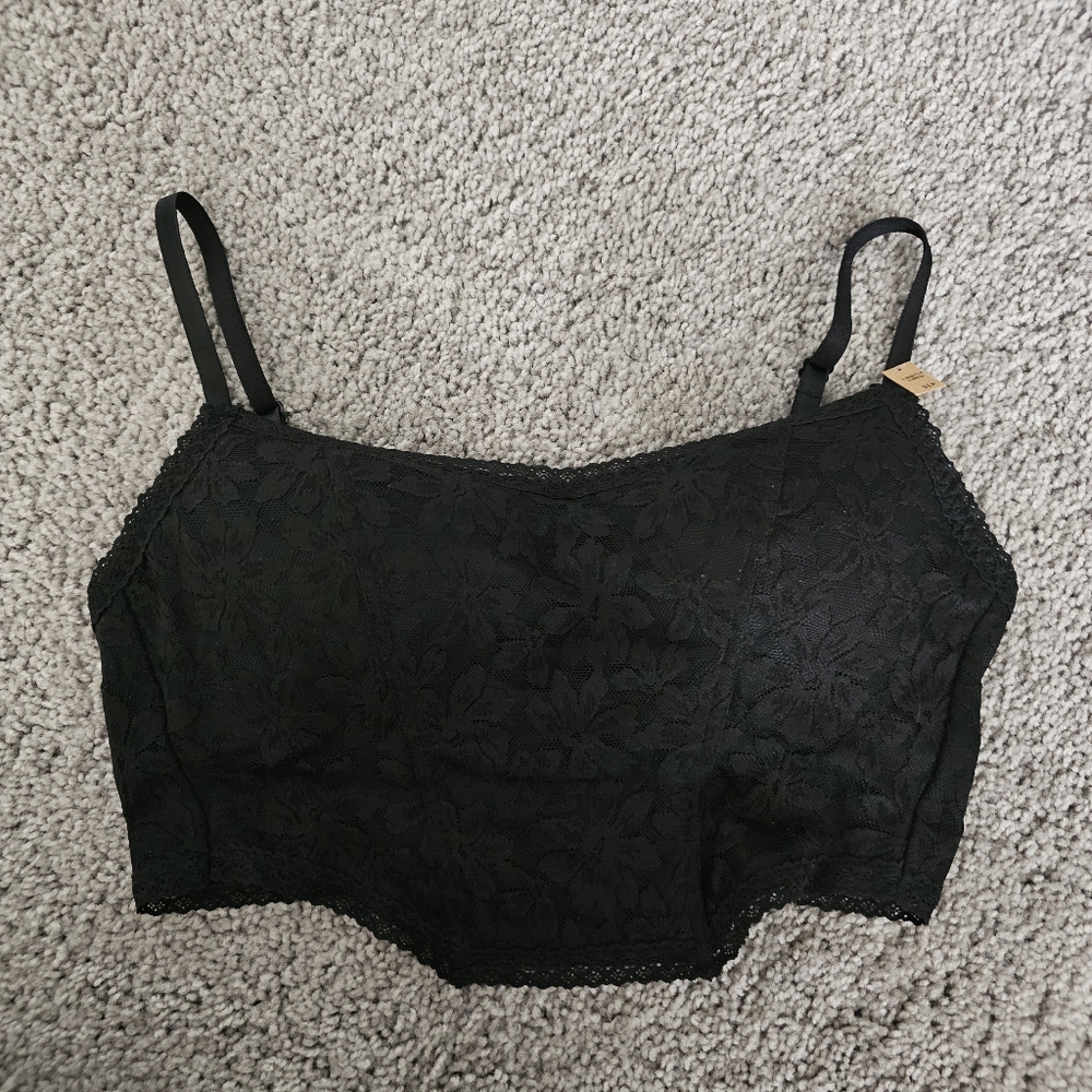 PINK black Lace Bra Top Small